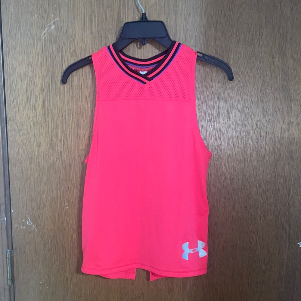 Under Armour Pink Athletic Tank Top V-Neck